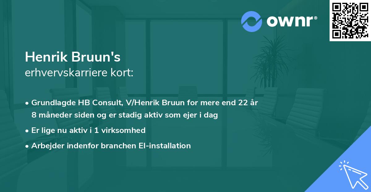 Henrik Bruun's erhvervskarriere kort