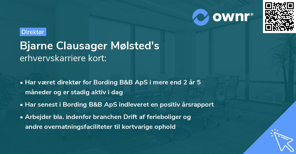 Bjarne Clausager Mølsted's erhvervskarriere kort
