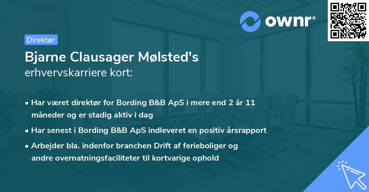 Bjarne Clausager Mølsted's erhvervskarriere kort