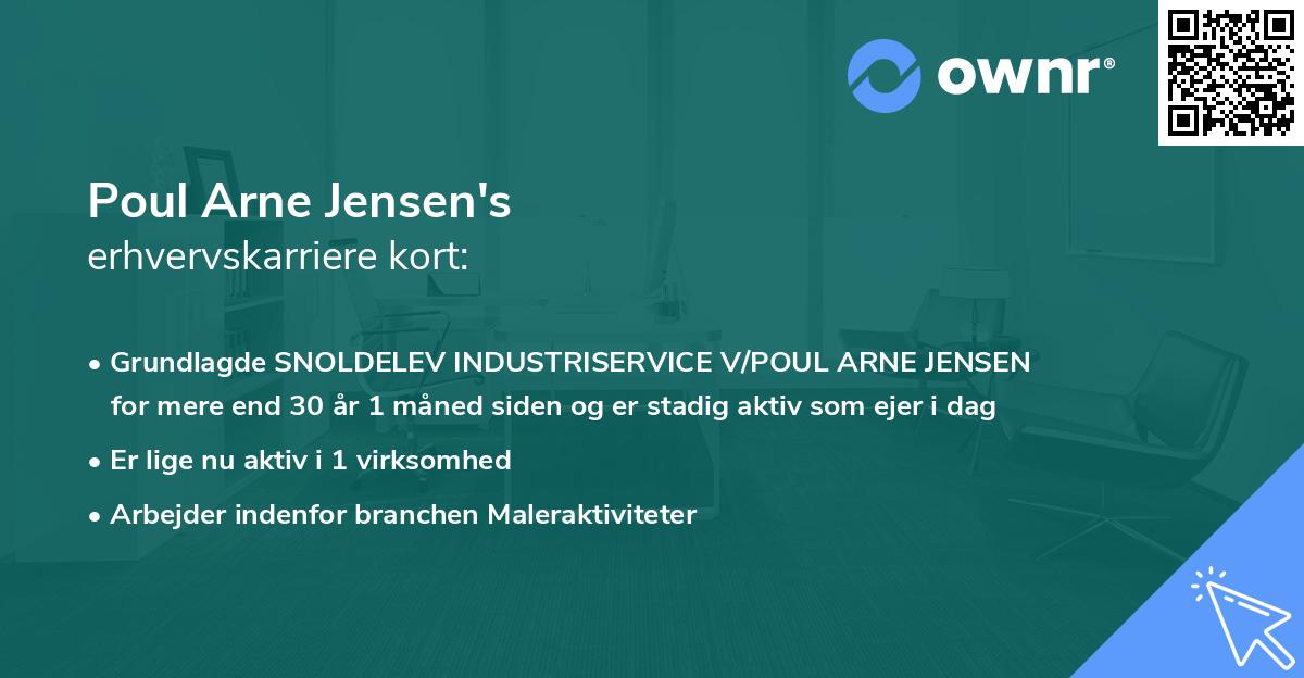Poul Arne Jensen's erhvervskarriere kort