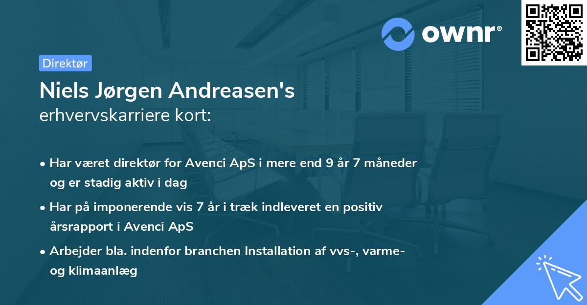 Niels Jørgen Andreasen's erhvervskarriere kort
