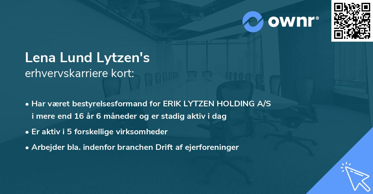 Lena Lund Lytzen's erhvervskarriere kort