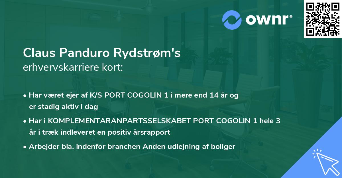 Claus Panduro Rydstrøm's erhvervskarriere kort