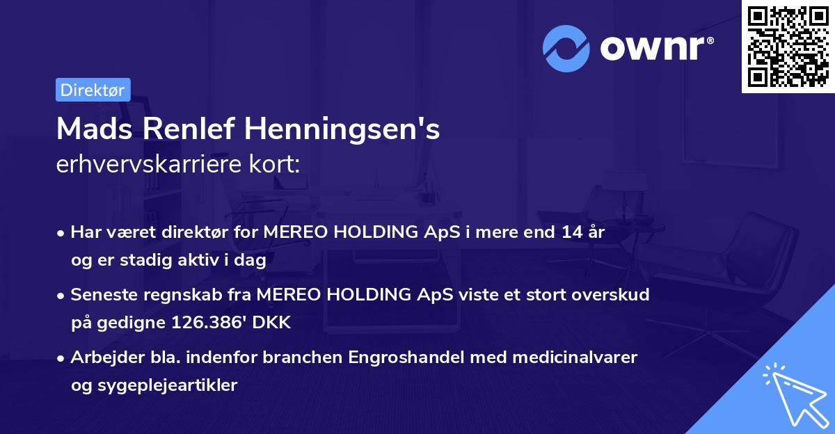 Mads Renlef Henningsen's erhvervskarriere kort