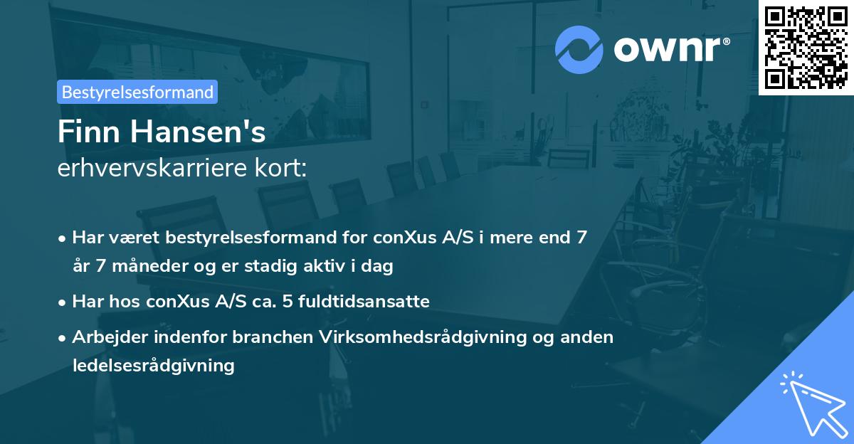 Finn Hansen's erhvervskarriere kort