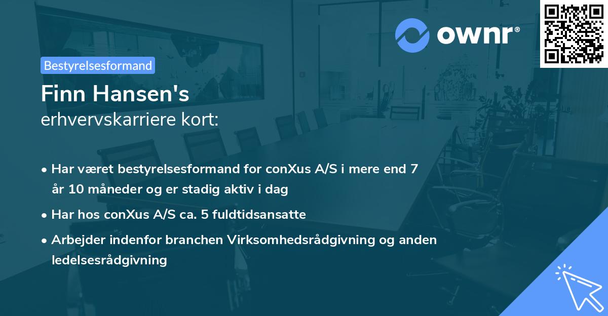 Finn Hansen's erhvervskarriere kort