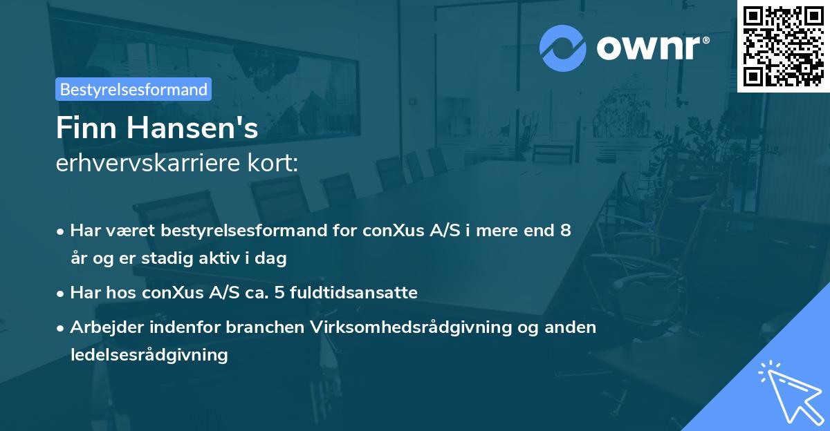 Finn Hansen's erhvervskarriere kort
