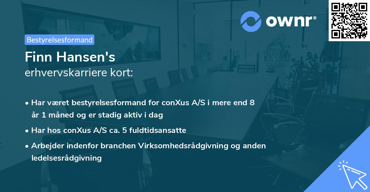 Finn Hansen's erhvervskarriere kort