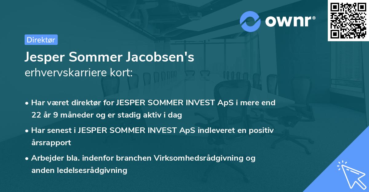 Jesper Sommer Jacobsen's erhvervskarriere kort