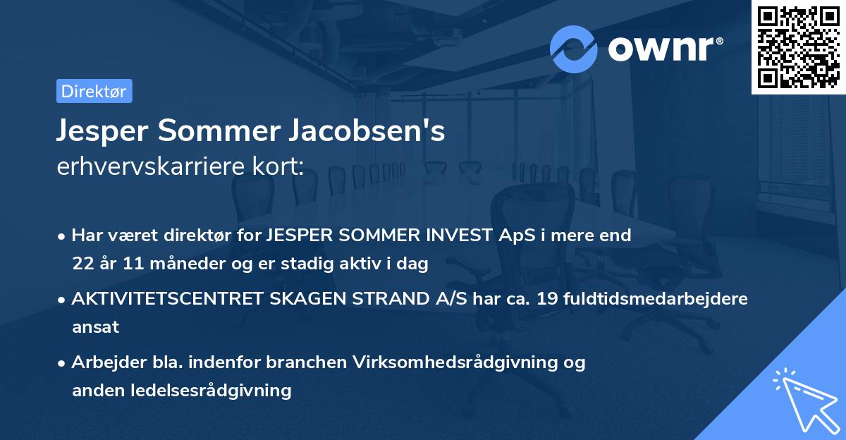 Jesper Sommer Jacobsen's erhvervskarriere kort