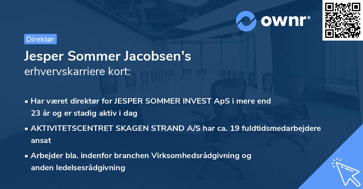 Jesper Sommer Jacobsen's erhvervskarriere kort