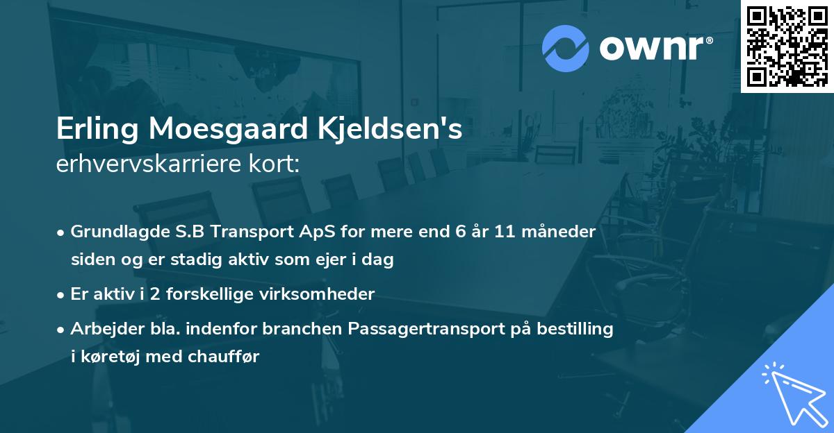 Erling Moesgaard Kjeldsen's erhvervskarriere kort