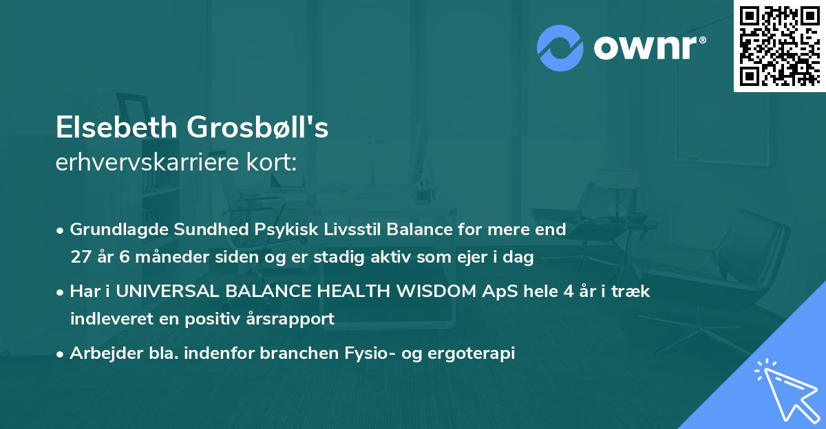 Elsebeth Grosbøll's erhvervskarriere kort