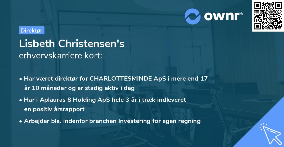 Lisbeth Christensen's erhvervskarriere kort