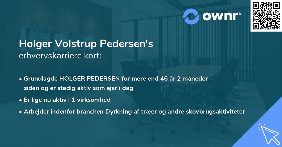 Holger Volstrup Pedersen's erhvervskarriere kort