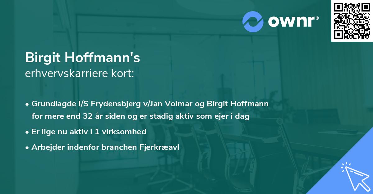 Birgit Hoffmann's erhvervskarriere kort