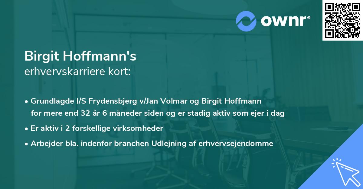 Birgit Hoffmann's erhvervskarriere kort
