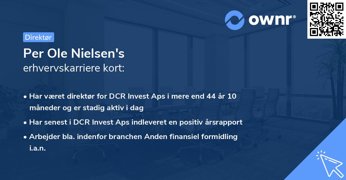 Per Ole Nielsen's erhvervskarriere kort
