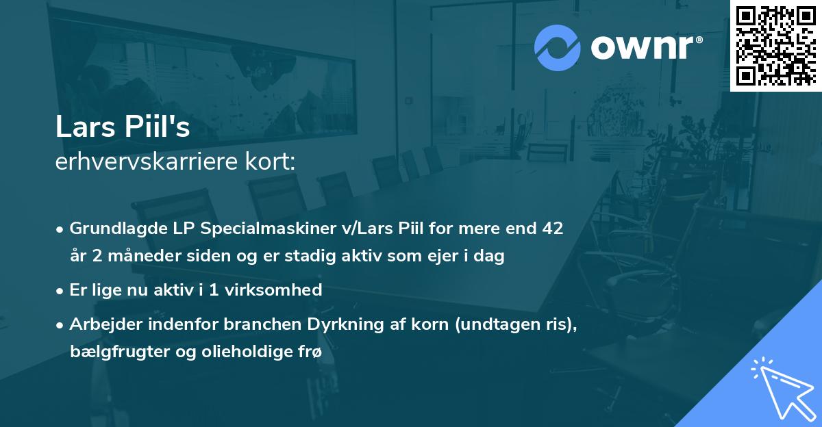 Lars Piil's erhvervskarriere kort
