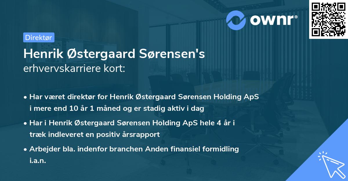 Henrik Østergaard Sørensen's erhvervskarriere kort