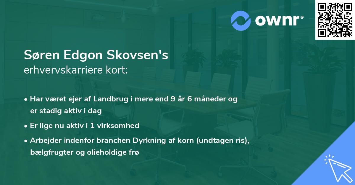 Søren Edgon Skovsen's erhvervskarriere kort