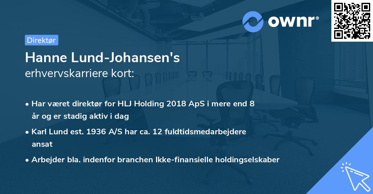Hanne Lund-Johansen's erhvervskarriere kort