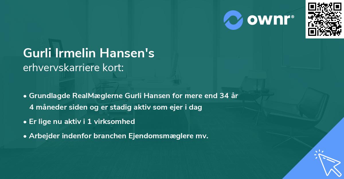 Gurli Irmelin Hansen's erhvervskarriere kort