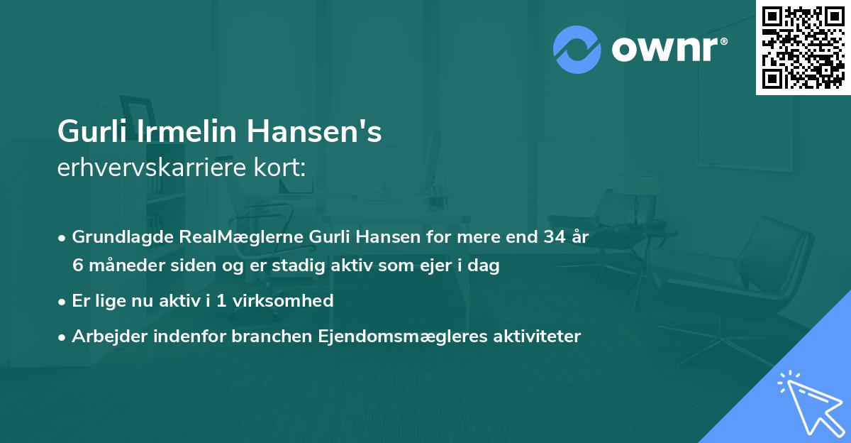 Gurli Irmelin Hansen's erhvervskarriere kort