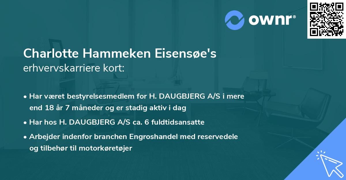 Charlotte Hammeken Eisensøe's erhvervskarriere kort