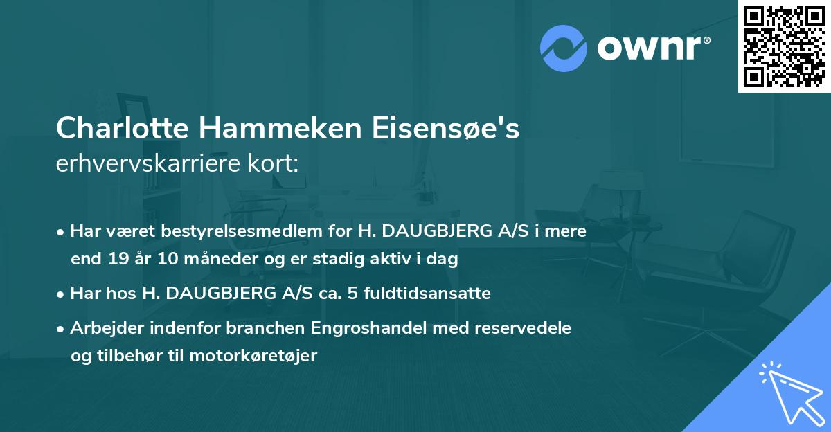 Charlotte Hammeken Eisensøe's erhvervskarriere kort