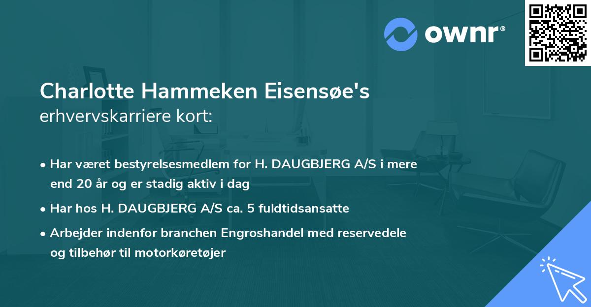 Charlotte Hammeken Eisensøe's erhvervskarriere kort