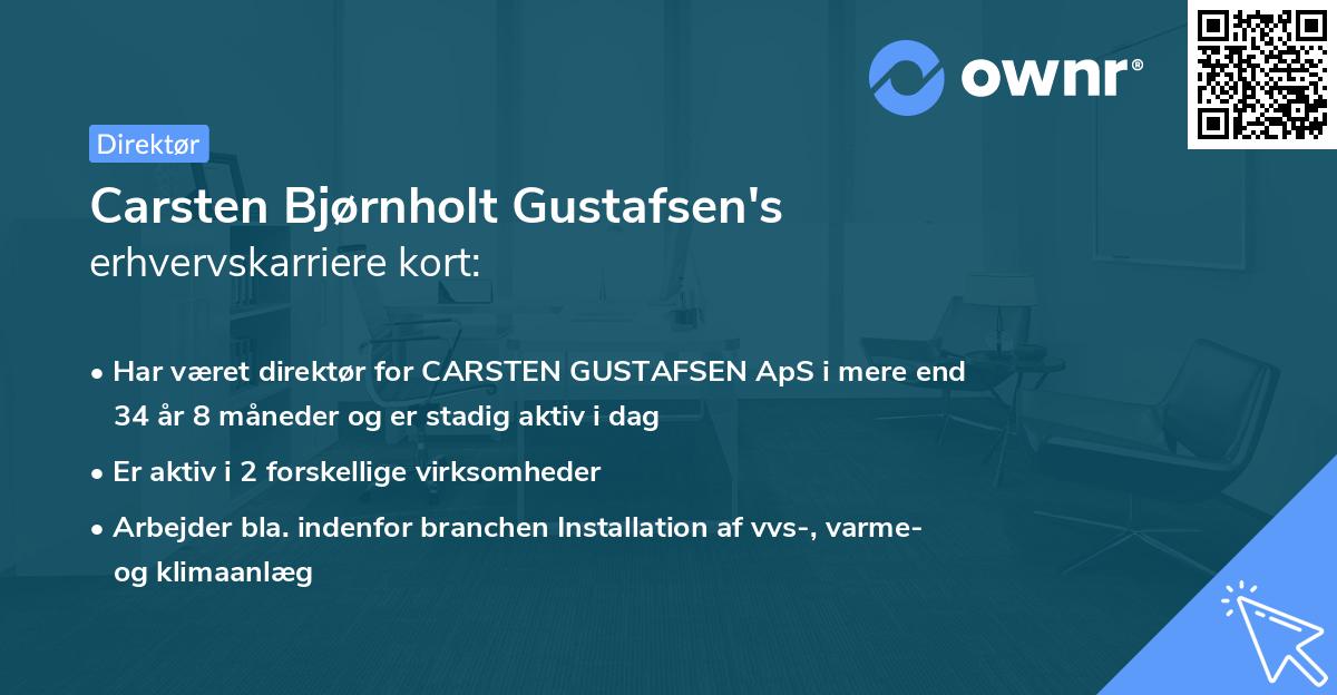 Carsten Bjørnholt Gustafsen's erhvervskarriere kort