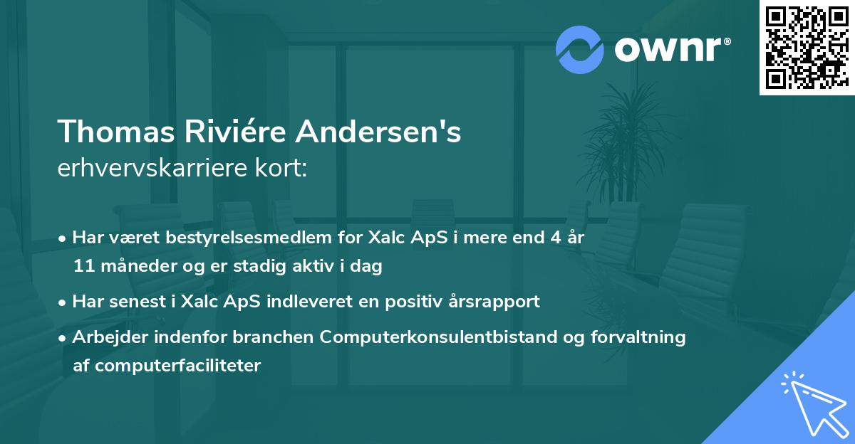 Thomas Riviére Andersen's erhvervskarriere kort