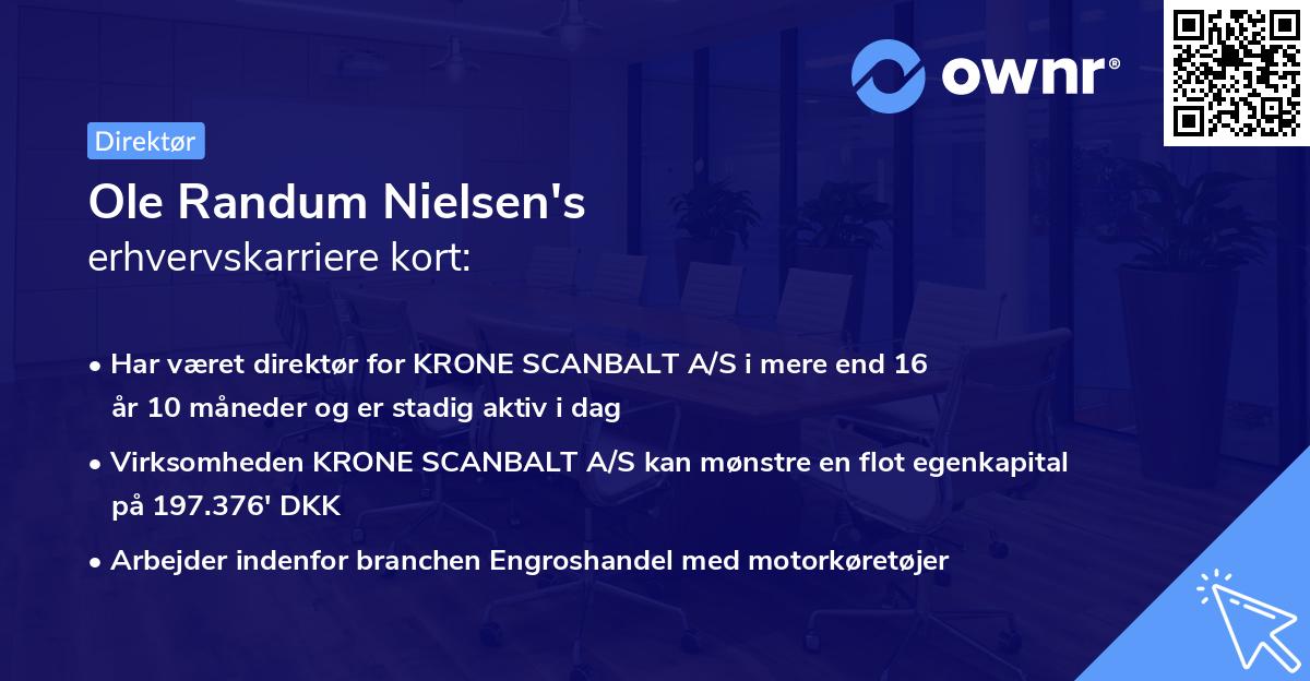 Ole Randum Nielsen's erhvervskarriere kort