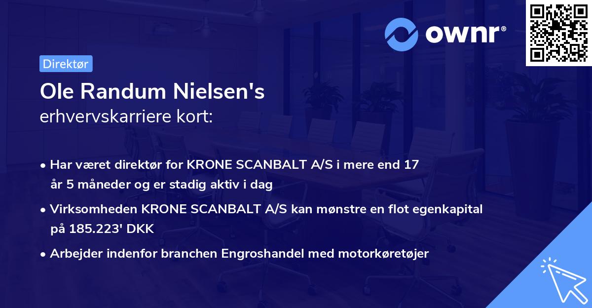 Ole Randum Nielsen's erhvervskarriere kort