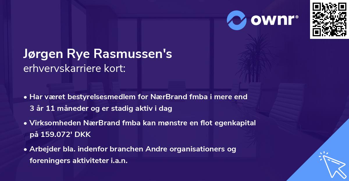 Jørgen Rye Rasmussen's erhvervskarriere kort