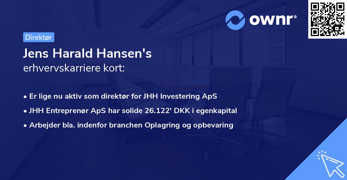 Jens Harald Hansen's erhvervskarriere kort