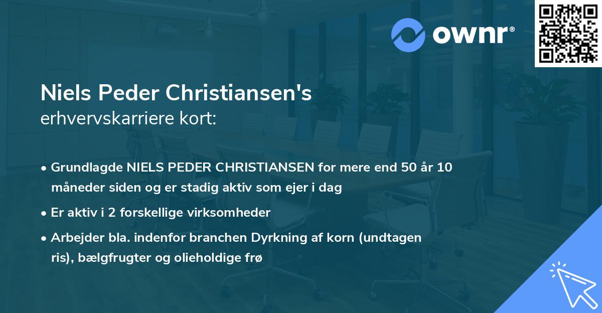 Niels Peder Christiansen's erhvervskarriere kort