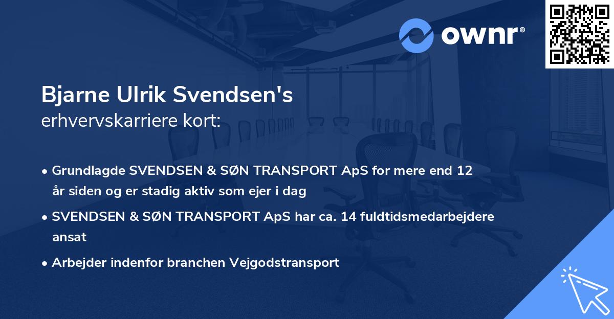 Bjarne Ulrik Svendsen's erhvervskarriere kort