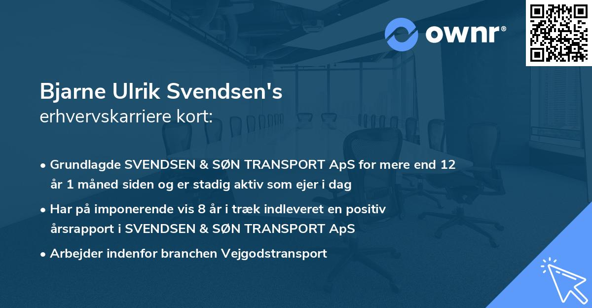 Bjarne Ulrik Svendsen's erhvervskarriere kort