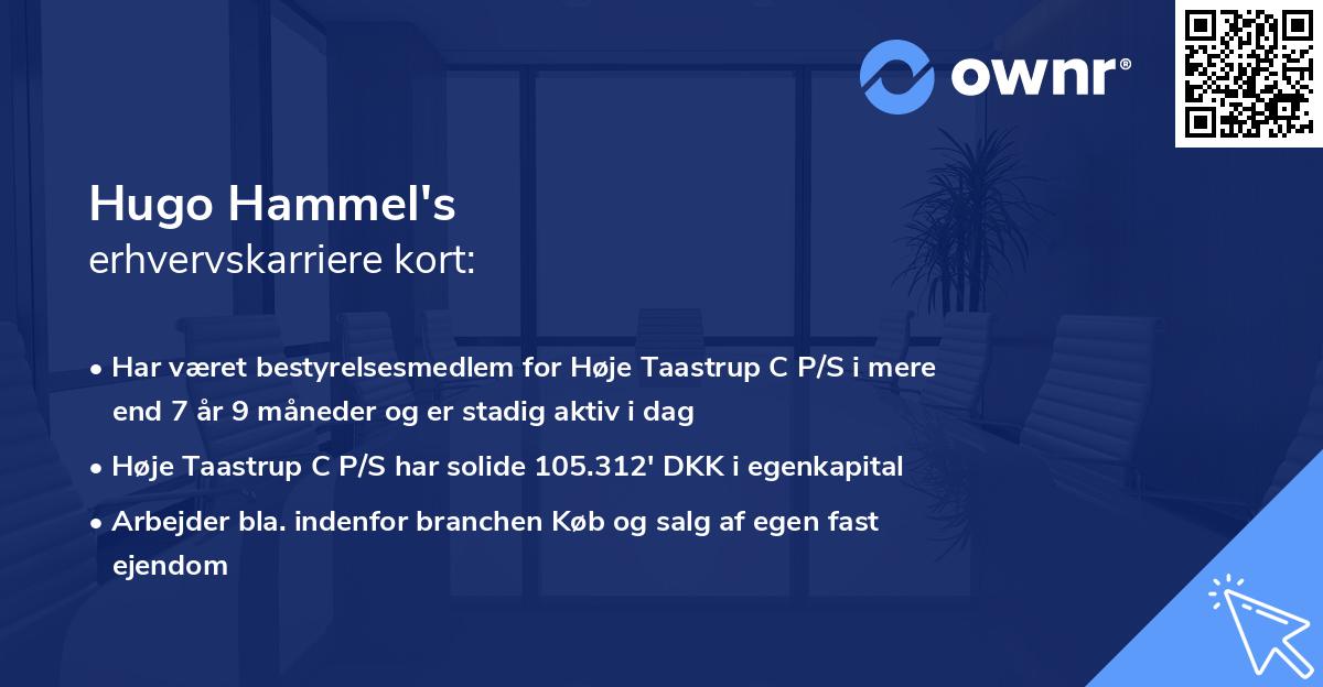 Hugo Hammel's erhvervskarriere kort