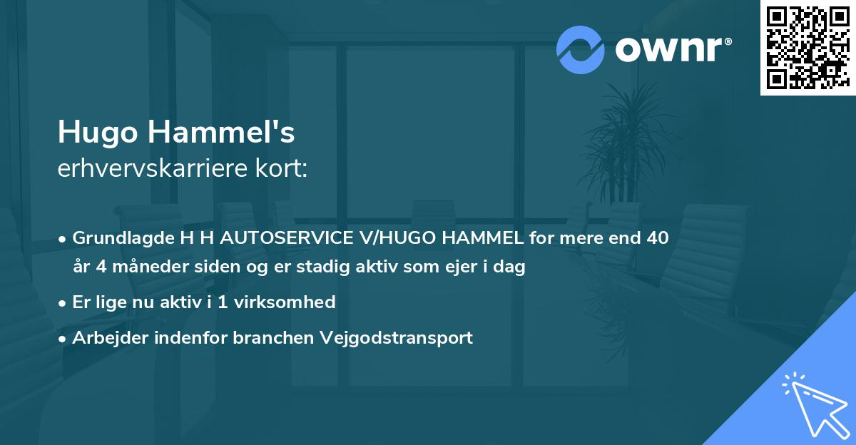 Hugo Hammel's erhvervskarriere kort