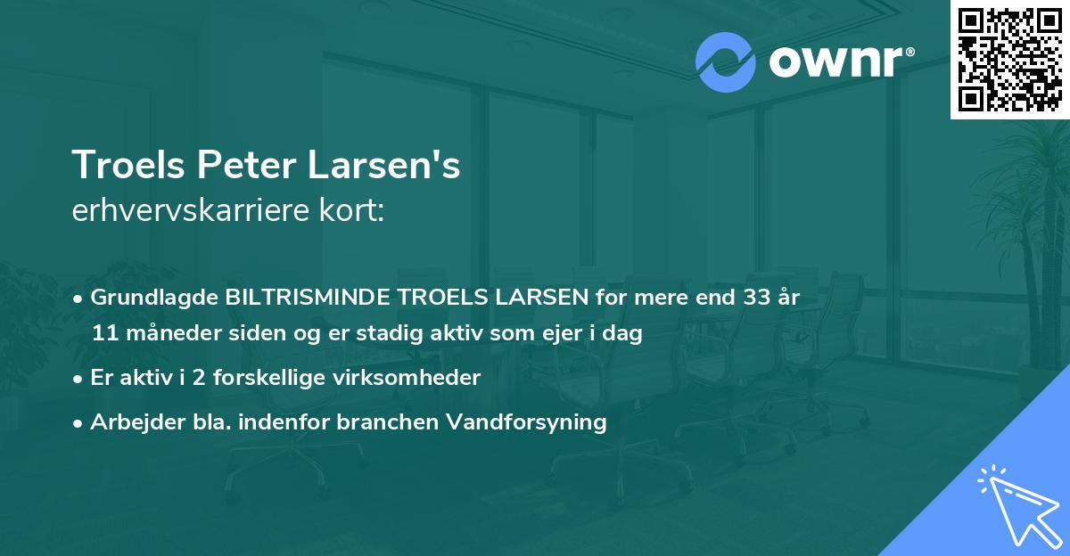 Troels Peter Larsen's erhvervskarriere kort