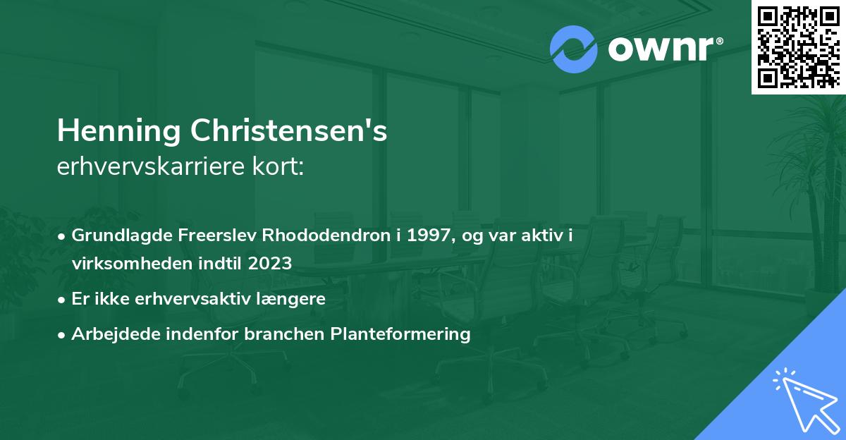 Henning Christensen's erhvervskarriere kort