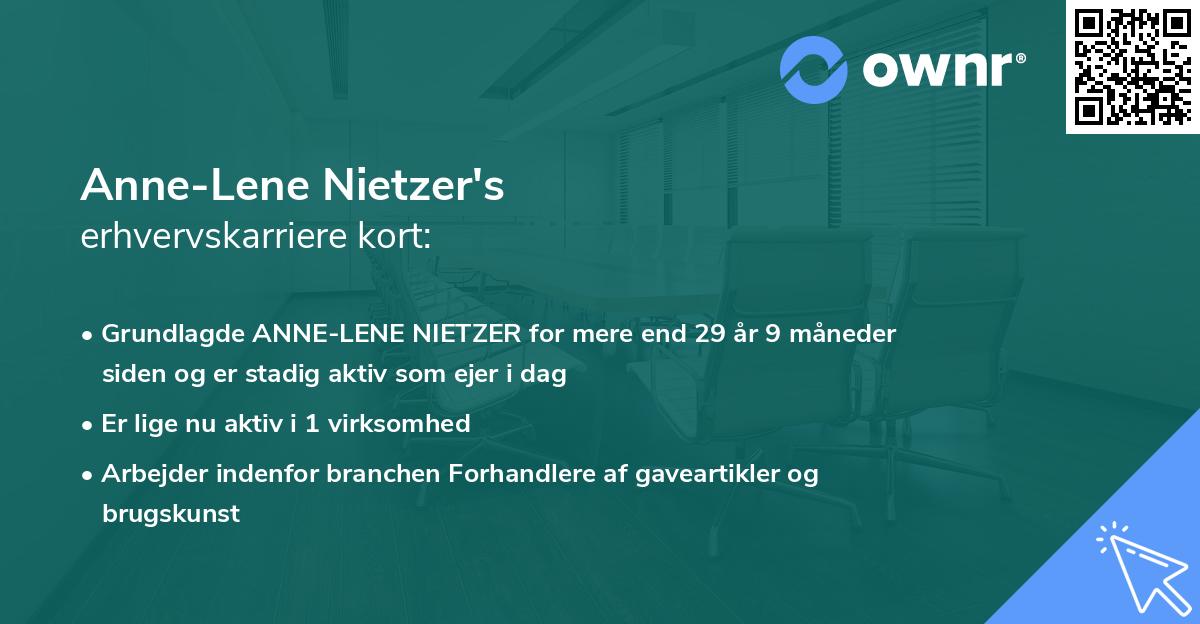 Anne-Lene Nietzer's erhvervskarriere kort