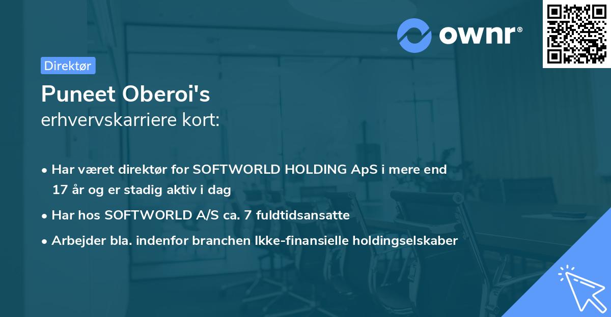 Puneet Oberoi's erhvervskarriere kort