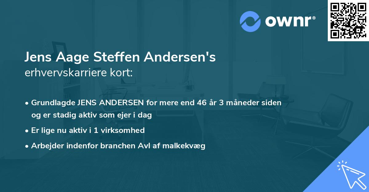 Jens Aage Steffen Andersen's erhvervskarriere kort