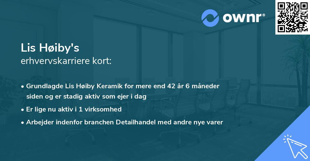 Lis Høiby's erhvervskarriere kort
