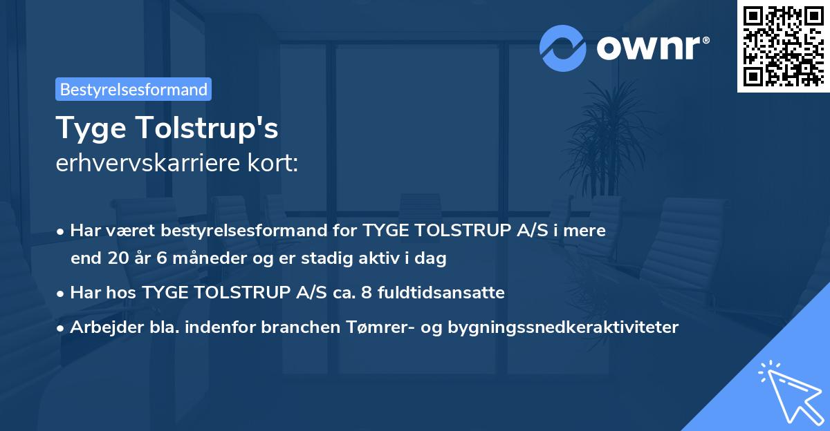 Tyge Tolstrup's erhvervskarriere kort