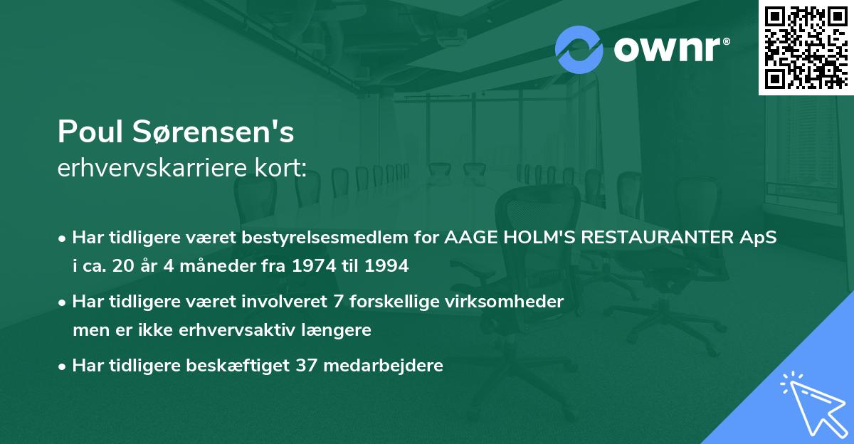 Poul Sørensen's erhvervskarriere kort